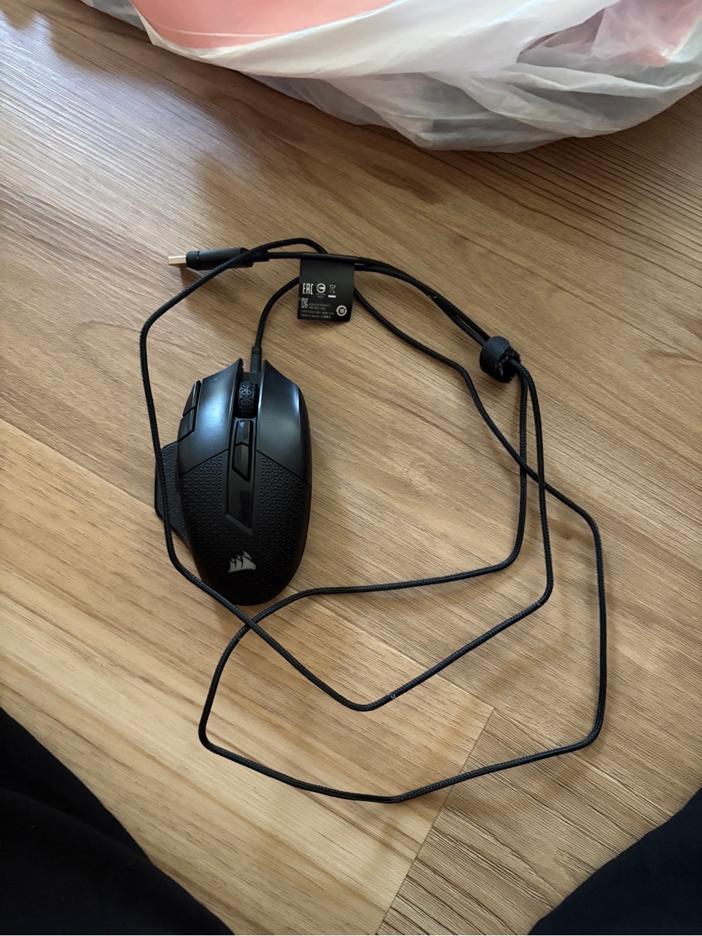 Corsair Black Wired Gaming Mouse with Braided Cable